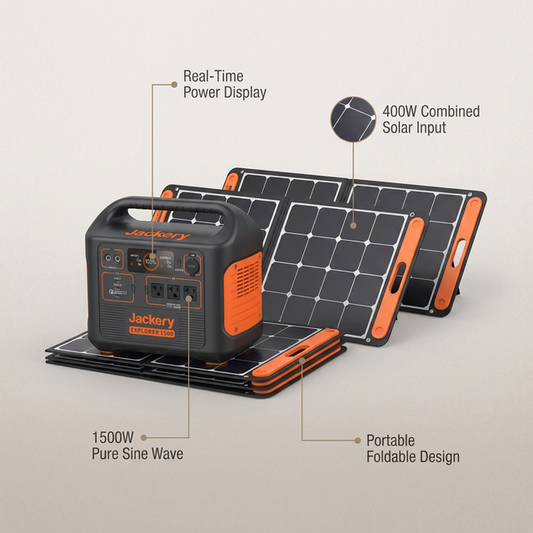 Solar Generator 1500 (Includes (1) Explorer 1500 + (4) Solarsaga 100W) — Lifestyle